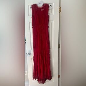 Alexis red silk gown dress size S